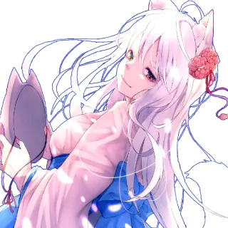 😏 Cô gái anime, Tai cáo, Kemonomimi, Dễ thương, Kawaii, Anime telegram sticker