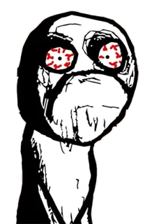 😵 meme, rage, angry, eyes, red whatsapp sticker