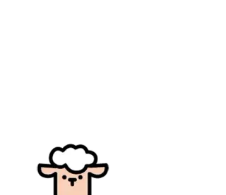 ⚪️ oveja, dibujos animados, animal whatsapp sticker