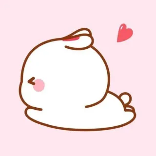 🍼 lindo, conejo, kawaii, conejo, corazón telegram sticker
