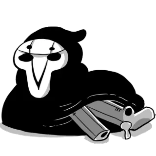 😅 リーパー, オーバーウォッチ, ビデオゲーム, キャラクター, 銃, 武器 telegram sticker