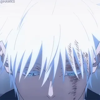 😐 anime, character, white hair, scarred, eyes telegram sticker