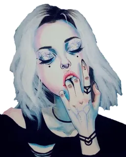 😈 woman, goth, girl, fashion, portrait, emo whatsapp sticker