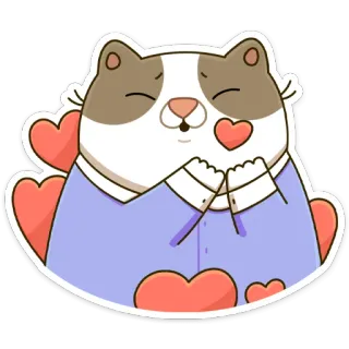 ❤️ cat, heart, animal, cute, love, sticker, cartoon whatsapp sticker