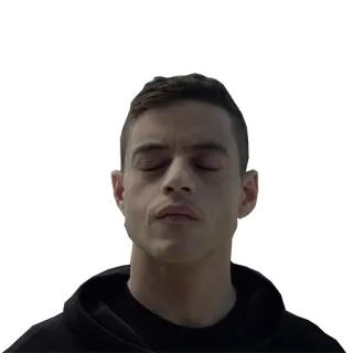 😌 Elliot Alderson Mr. Robot Hacker, sozial ängstlich, einsam, Mann, Hoodie telegram sticker
