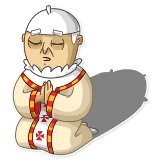 🙏 pope, religion, kneeling, prayer, cartoon telegram sticker