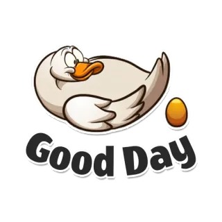 ✌ Good Day 오리, 계란, 좋은 하루, 만화, 동물, 새, 인사 telegram sticker