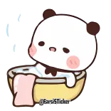 🌟 Panda, Bad, Schattig, Cartoon, Dier telegram sticker