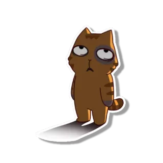 🙄 gato, dibujo animado, cansado, animal, mascota telegram sticker