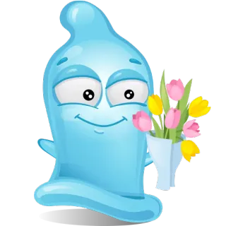 💐 preservativo, protezione, sicurezza, cartoni animati, fiori, bouquet telegram sticker