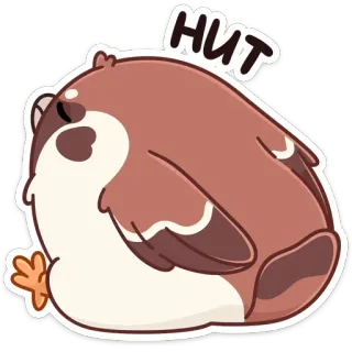 🙅‍♂️ НИТ pássaro, fofo, sonolento, pintinho, engraçado, desenho animado telegram sticker