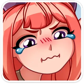 😢 anime, sad, crying, tearful, upset telegram sticker