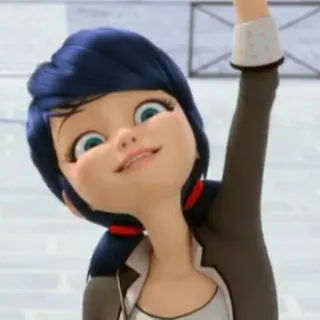 ☝ Marinette Dupain-Cheng Miraculous: Tales of Ladybug & Cat Noir Marinette, Miraculous Ladybug, Personaje de dibujos animados, Serie animada, Adolescente telegram sticker