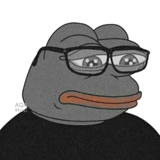 🤓 Pepe the Frog pepe, kikker, meme, bril, verdrietig telegram sticker