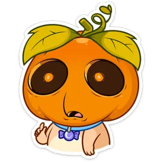 🎃 かぼちゃ, オレンジ, 漫画, ステッカー, かわいい, キャラクター telegram sticker