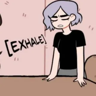 ☁️ EXHALE espirare, cartoni animati, fumetto, espressione, anime telegram sticker