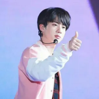 ☁️ Jin kpop, ca sĩ, giơ ngón tay cái, châu á, người nổi tiếng, âm nhạc, bts telegram sticker
