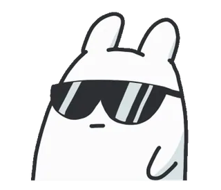 😎 lapin, lapinou, cool, lunettes de soleil, mignon, autocollant telegram sticker