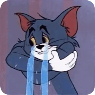 😴 Tom Cat Tom and Jerry cartoon, crying, sad, cat, emotional, tearful, distressed whatsapp sticker
