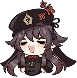 🌸 Hu Tao Genshin Impact Anime, Carino, Chibi, Videogioco, Genshin Impact telegram sticker