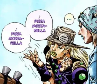 🎶 Johnny Joestar JoJo's Bizarre Adventure PIZZA MOZZARELLA Pizza, Mozzarella, Singen, Anime, Manga telegram sticker