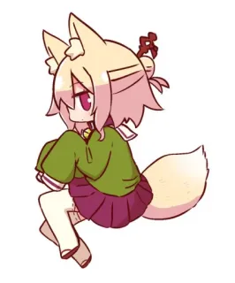 🦊 Anime, Raposa, Kemonomimi, Fofo, Kawaii, Personagem, Mangá telegram sticker