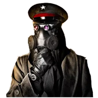 🤔 militar, máscara de gás, uniforme, steampunk, distópico telegram sticker
