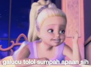 🧘‍♂ galucu tolol sumpah apaan sih Meme, gracioso, Barbie, muñeca, dibujo animado telegram sticker