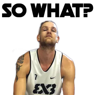 😒 basketbal, atleet, sport, speler, 3x3 telegram sticker