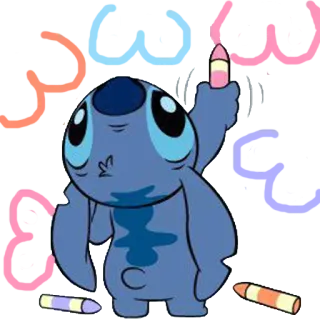 🍑 Stitch Stitch, Disney, Lilo and Stitch, crayon, cute telegram sticker