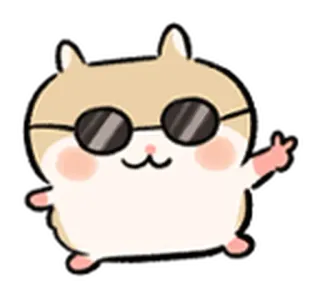🐹 แฮมสเตอร์, สัตว์, แว่นกันแดด, น่ารัก, คาวาอิ whatsapp sticker