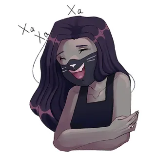 🤣 Xa Wanita, Anime, Lucu, Masker, Masker kucing whatsapp sticker