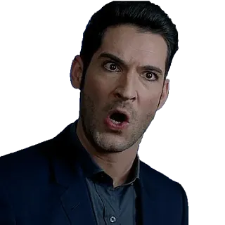😲 Lucifer Morningstar Lucifer luzifer, serie, reaktion, verwirrt, schockiert telegram sticker