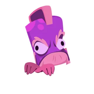 🤬 dibujos animados, sticker, morado, personaje, enojado, ojos telegram sticker