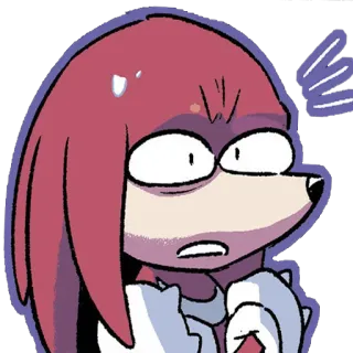 😳 Knuckles knuckles, sonic, cartoon, character, angry, frustrated telegram sticker