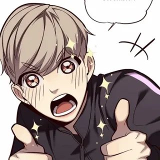 🥜 anime, thumbs up, character, sparkle, manhwa telegram sticker