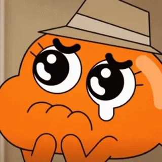 😭 Darwin Watterson The Amazing World of Gumball dibujos animados, llorando, sombrero, pez, Darwin Watterson, El asombroso mundo de Gumball telegram sticker
