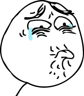 ☹️ Meme, Weinend, Traurig, Gesicht, Rage Comic telegram sticker