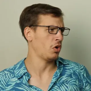 😠 man, glasses, expression, portrait, facial expression telegram sticker