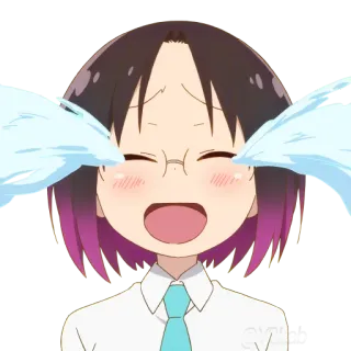 😂 Kobayashi Miss Kobayashi's Dragon Maid Anime, Khóc, Buồn, Nước mắt, Miss Kobayashi's Dragon Maid, Kobayashi telegram sticker