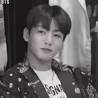 🎸 BTS person, black and white, portrait, man, kpop telegram sticker