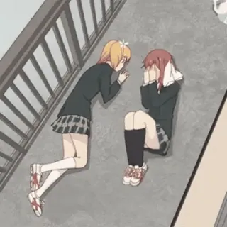 😫 Anime, Ragazza, Uniforme scolastica, Triste, Piangendo telegram sticker