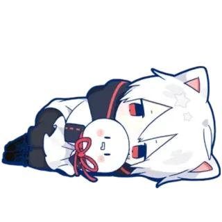 😐 anime, cat, kawaii, cute, chibi whatsapp sticker