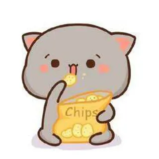 🫓 Chips cartoon cat, chips, snack, cute, cartoon, kawaii whatsapp sticker