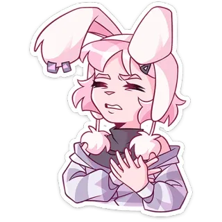 💗 兔子, 卡通, 动漫, 贴纸, 可爱 whatsapp sticker