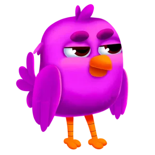 😎 Vogel, lila, Cartoon, Tier, süß telegram sticker