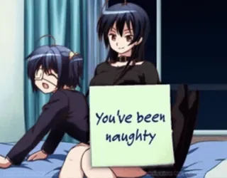 💃 You've been naughty Anime, Picante, Señal, Texto telegram sticker