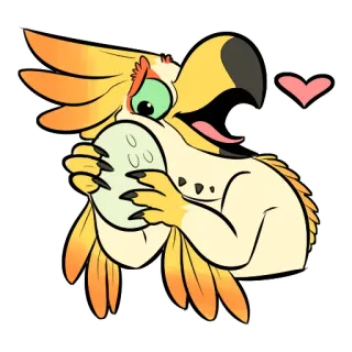 😍 bird, egg, cartoon, animal, cute, love, heart whatsapp sticker