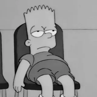 😒 Bart Simpson The Simpsons bart simpson, die simpsons, zeichentrickfigur, animiert, gelangweilt, wartend, sitzend whatsapp sticker