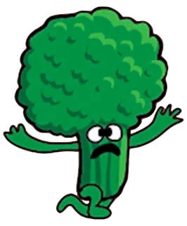 🌳 brokoli, sayuran, kartun, lucu, makanan, sehat whatsapp sticker